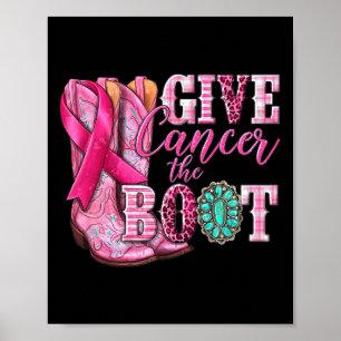 Poster Cancer A Fita Rosa Do Câncer Da Mama Da Boot Cowgi