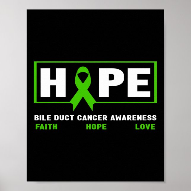 Poster Cancer Bile Duct - Esperança de consciência do Can (Frente)