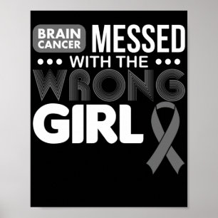 Poster Cancer Cerebral Mensado Com A Cinza De Menina Erra
