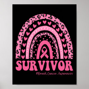 Poster Cancer Consciência Rosa Cancer Arco-Íris Sobrevivê
