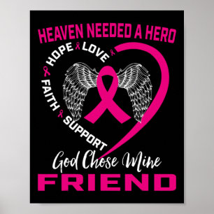 Poster Cancer Cristão Rosa Em Memória Do Meu Amigo