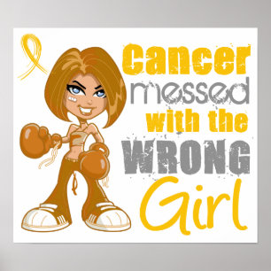 Póster Cancer da infância sujado com a menina errada