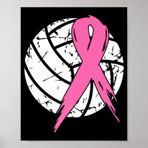 Poster Câncer da mama Cos de Consciência do Voleibol Rosa