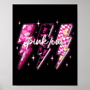 Poster Cancer Da Mama Do Relâmpago, Verificado A Rosa, Aw