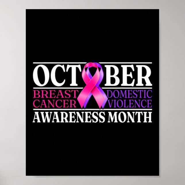 Poster Cancer Da Mama E Mês De Consciência Da Violência D (Frente)
