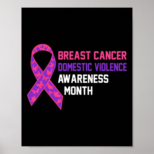 Poster Cancer Da Mama E Mês De Consciência Da Violência D (Frente)