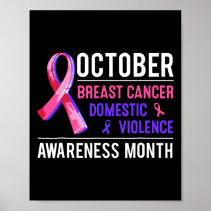 Poster Cancer Da Mama E Mês De Consciência Da Violência D