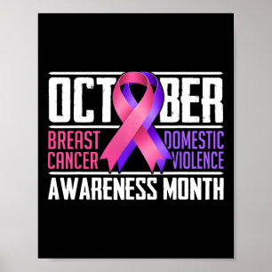 Poster Cancer Da Mama E Mês De Consciência Da Violência D