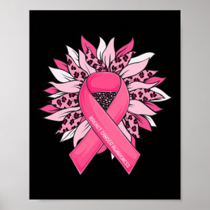 Poster Câncer da mama Fita Rosa Fita Fita de Girassol Can