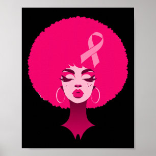 Poster Cancer da Mama Mulheres Negras-Americanas Apoiam