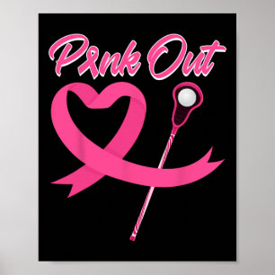 Poster Câncer da mama rosa Coração de fita cor-de-rosa co