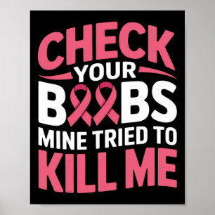 Poster Cancer Da Mama Verificar A Mina Da Mama Tentou Mat