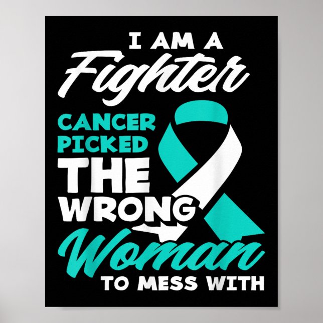 Poster Cancer De Combatente Escolhido Cancer Cervical Err (Frente)