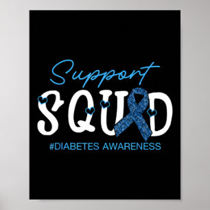 Poster Cancer de Diabetes Azul de Fita de Suporte