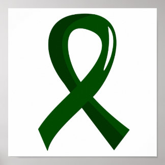 Poster Câncer de figado Emerald Green Ribbon 3