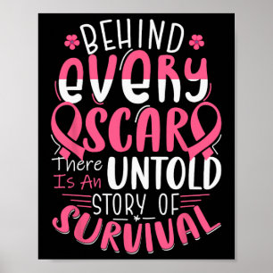 Poster Cancer de Fita Rosa de Fita do Guerreiro de Sensib