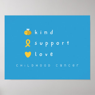 Poster cancer de infância seja gentil com suporte amor Im