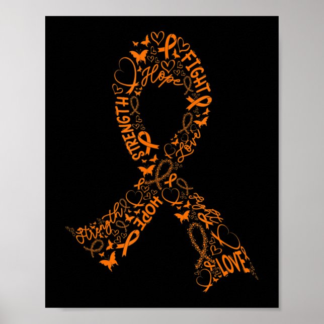 Poster Cancer de Leucemia Luta Contra o Guerreiro Laranja (Frente)