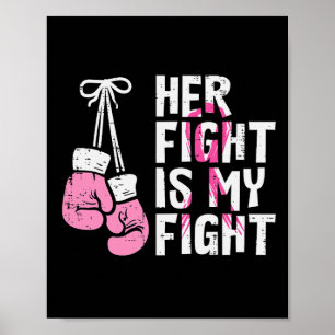 Poster Cancer De Mama Boxando Luvas Ela Luta Minha Mulher