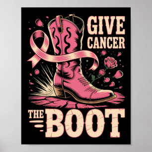 Poster Cancer De Mama Cowboy Dê Ao Cancer A Garota De Boo