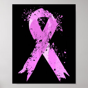 Poster Cancer de Mama de Fita Rosa para Sensibilização do