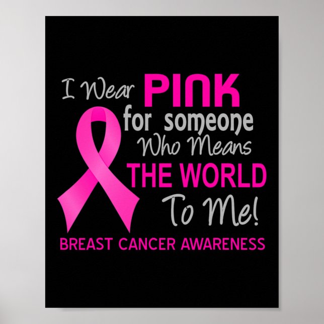 Poster Cancer De Mama Rosa Para Alguém Que Quer Dizer Que (Frente)