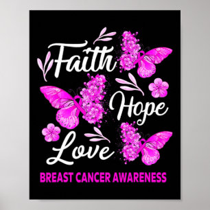 Poster Cancer de mama sensibilização Fé Esperança  Bumbum