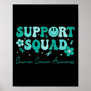 Poster Câncer de ovário De Fita De Teal De Suporte Para G