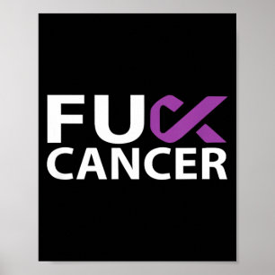 Poster Câncer de Pâncreas F U Fu Laço Roxo Câncer