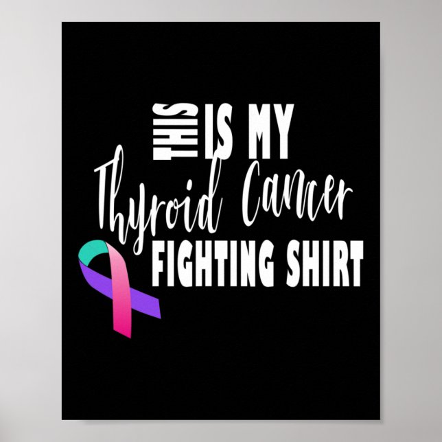 Poster Câncer de tiróide de combate ao cancer (Frente)