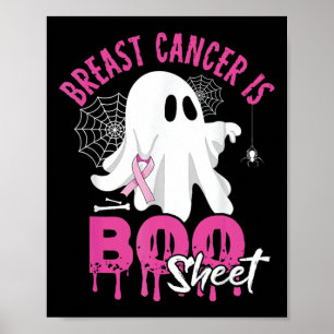 Poster Cancer É Cancer De Mama De Halloween Spooky Folha 