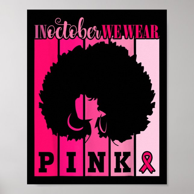 Poster Cancer Em Outubro, Vestimos O Rosa Americano Wo (Frente)