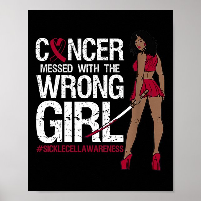 Poster Cancer Enmageado Com A Célula Falciforme Errada Em (Frente)