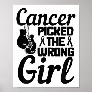 Poster Cancer Escolheu O Cancer De Mama Errado Da Garota 