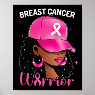 Poster Cancer Guerreira Negra Cancer Mama Consciência