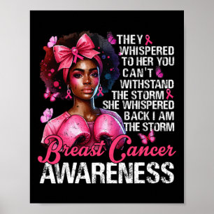 Poster Cancer Guerreiro, sou a tempestade Forte Mulheres