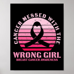 Poster Cancer Mensado Com O Cancer De Mama Da Garota Erra