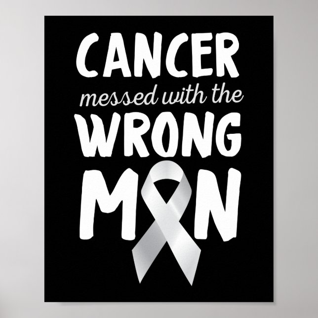 Poster Cancer Mensado Com O Cancer Pulmonar Do Homem Erra (Frente)