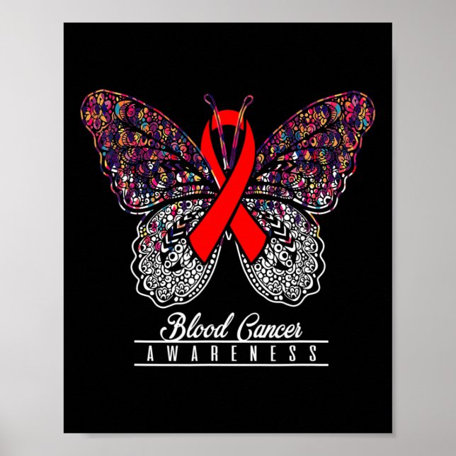 Poster Cancer Sanguíneo Sensibilização Borboletas Ofertas (Frente)