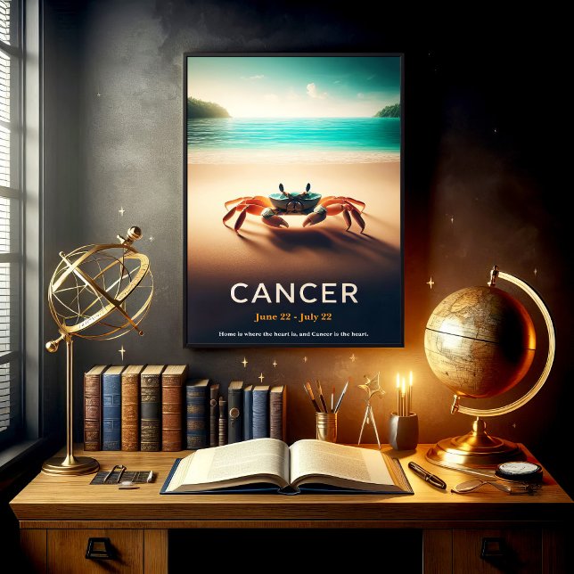 Poster Cancer tropical Zodiac Beach Art (Criador carregado)