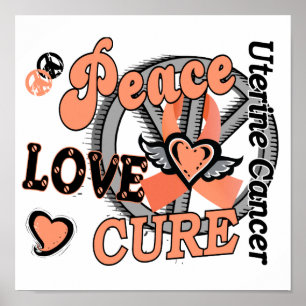 Póster Cancer uterina da cura 2 do amor da paz