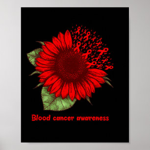 Poster cancer vermelho conscientização sobre o girassol g