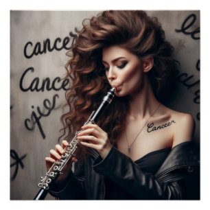 Póster Cancer Zodiato Músico Clarinet