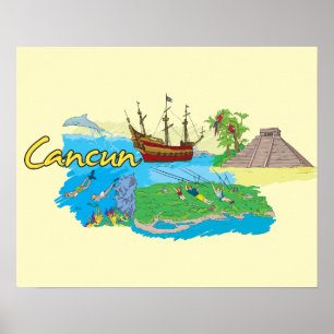 Poster Cancun, Cidade Famosa do México