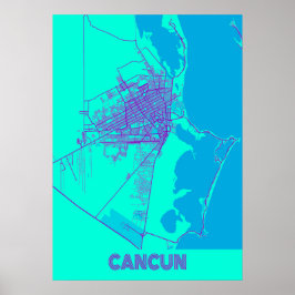 Poster Cancún - Mapa da Cidade da Galáxia do México