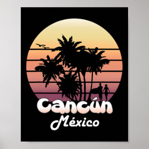 Poster Cancun México Férias Tropicais Lembrança Verão Gi