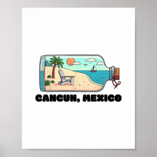 Poster Cancun México Lembrança Família Correspondência Fé