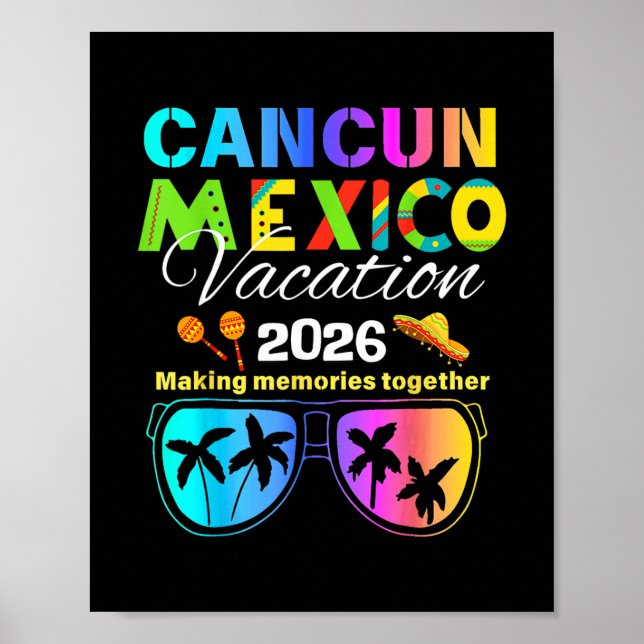 Poster Cancun Mexico Vacation Beach 2026 Trip Group Squad (Frente)