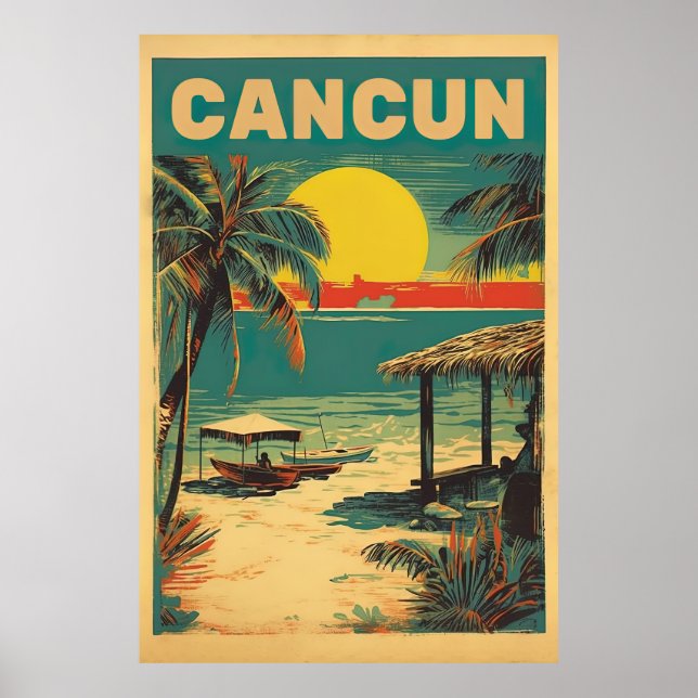 Poster Cancun, México, Viagem (Frente)