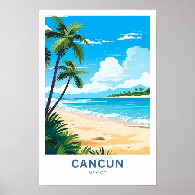 Poster Cancun Viagem do México (Frente)